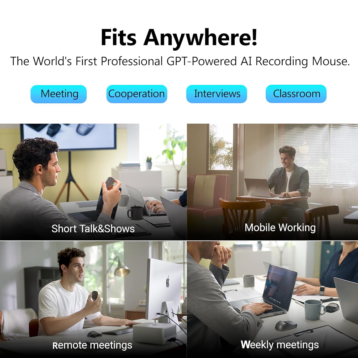 5-In-1 AI Powered Air Mouse with Recorder