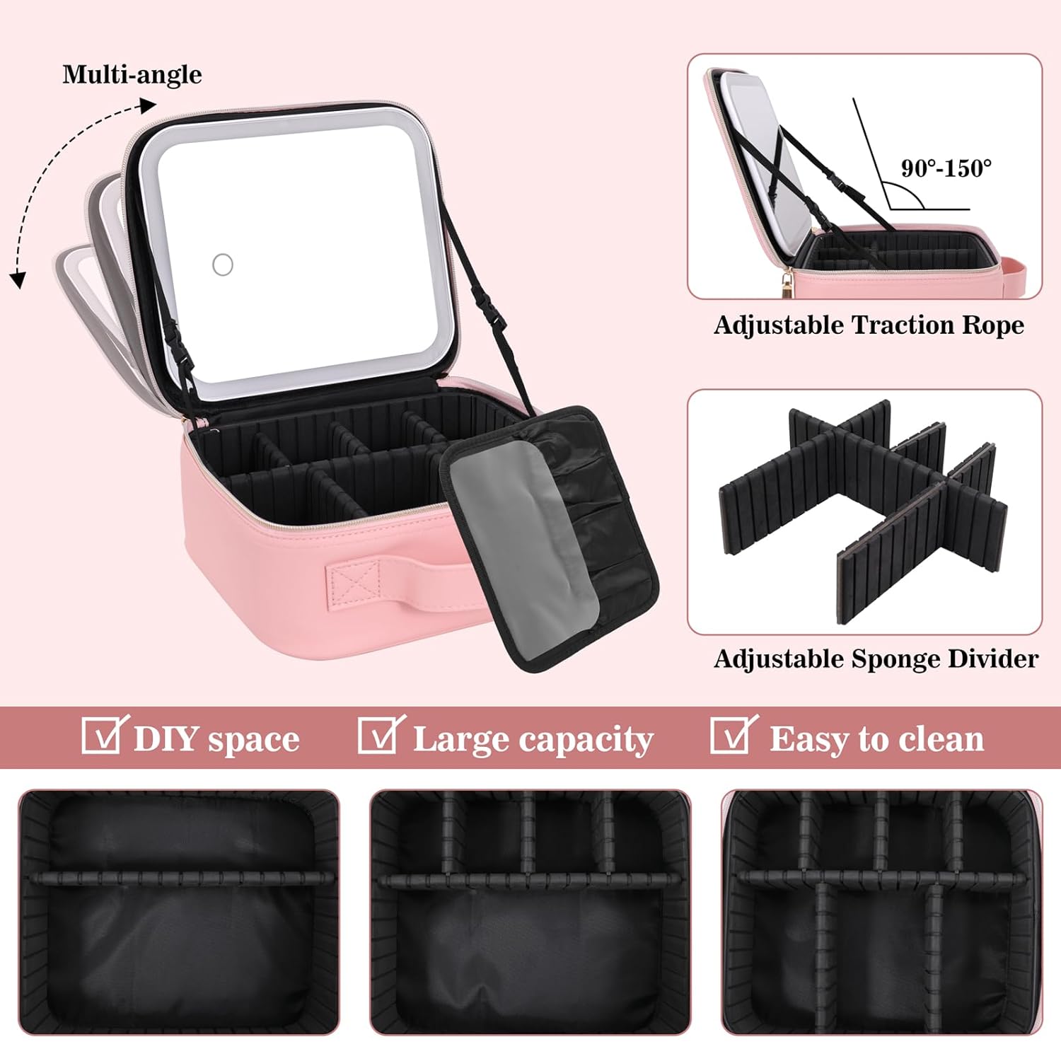 Smart LED Makeup Organizer Bag