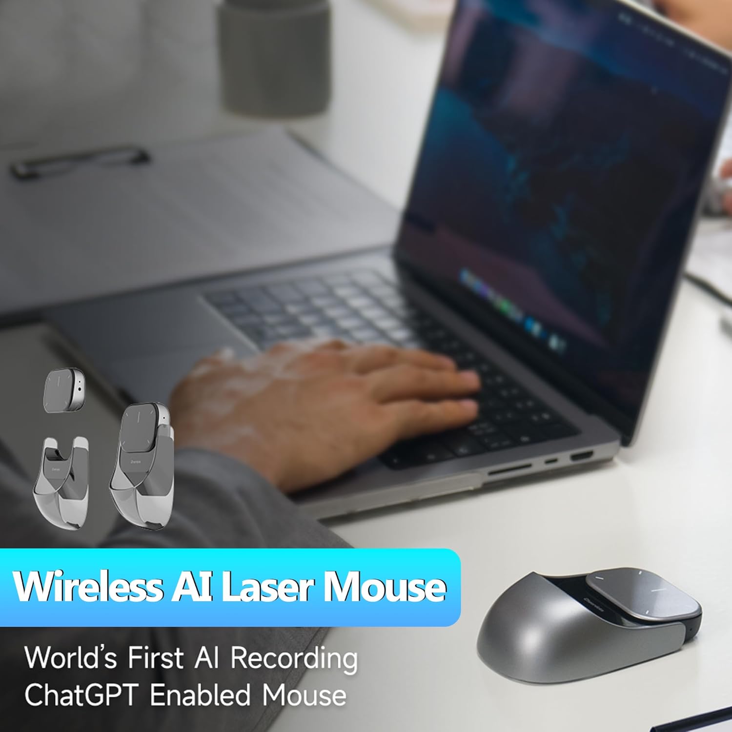 5-In-1 AI Powered Air Mouse with Recorder