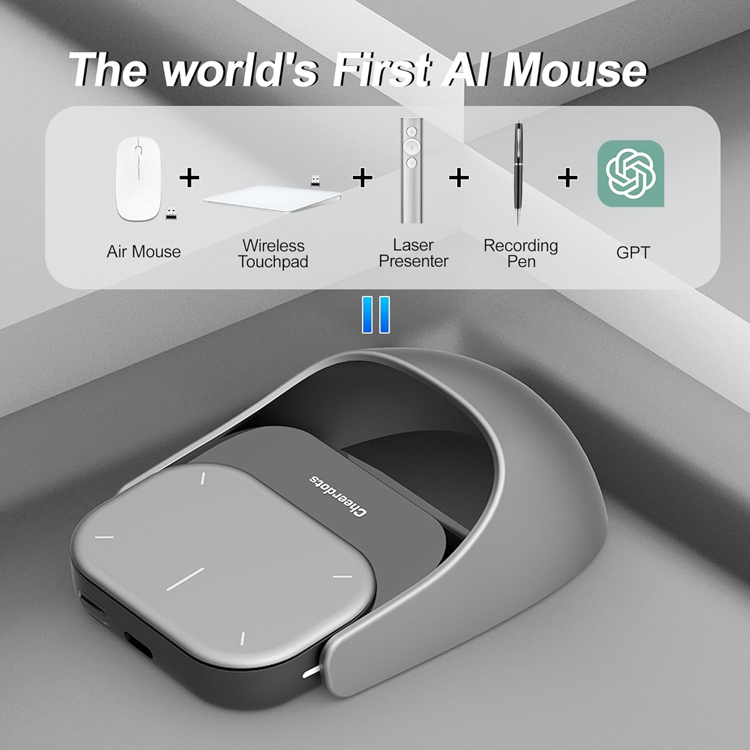 5-In-1 AI Powered Air Mouse with Recorder
